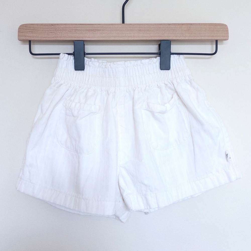 Easy-Peasy Paperbag Waist Shorts Ivory Cotton Blend Toddler Girls Size 3T